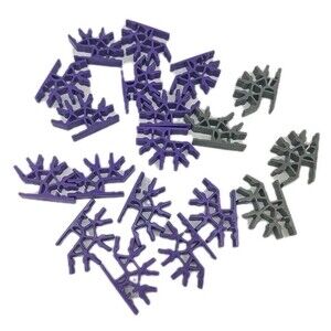 K'nex 19 4-Way 3D Purple & Gray Connectors Standard Replace Parts #90909 #909091